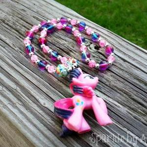 Pony Purple & Pink Beaded Necklace