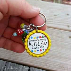 Autism Awareness Key Chain "someone..