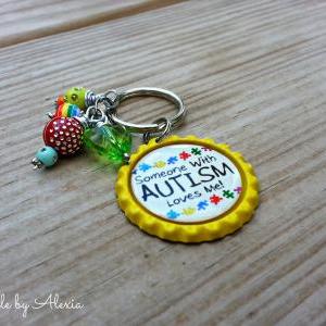 Autism Awareness Key Chain "someone..
